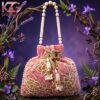 Elegant Velvet Potli bag (soft pink)