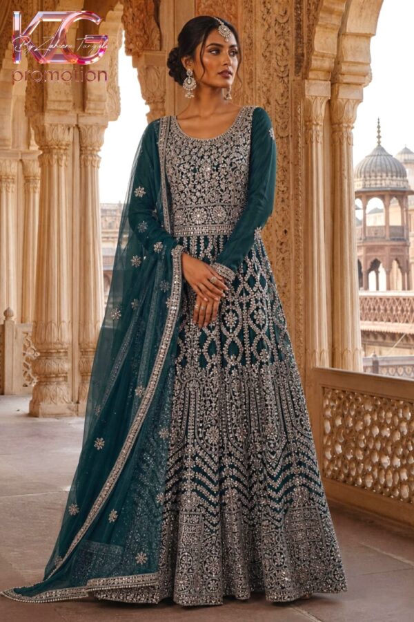 d1 Zari Anarkali (groen)